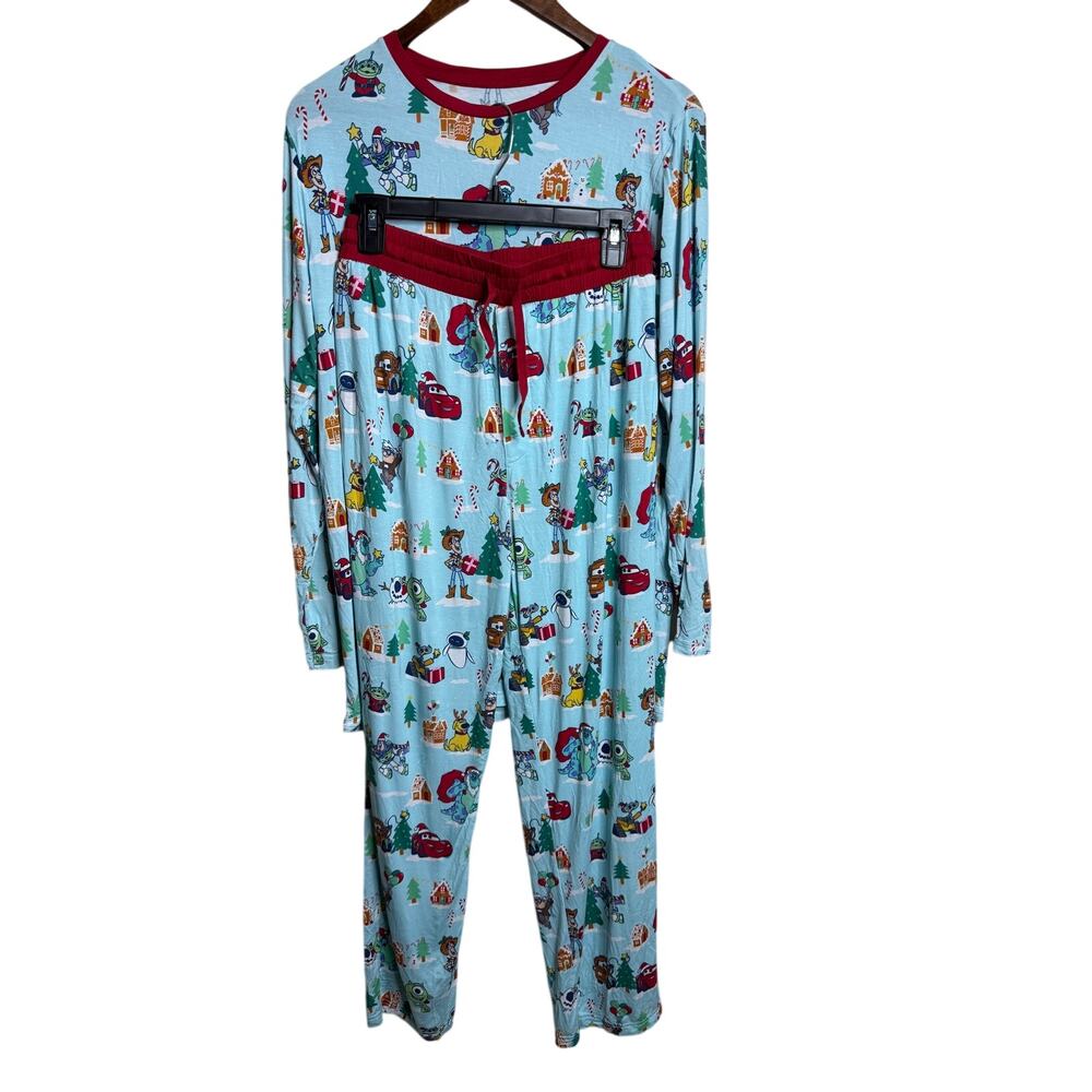 Little Sleepies Disney Pixar Christmas Village Pajama Set Bamboo Mens M